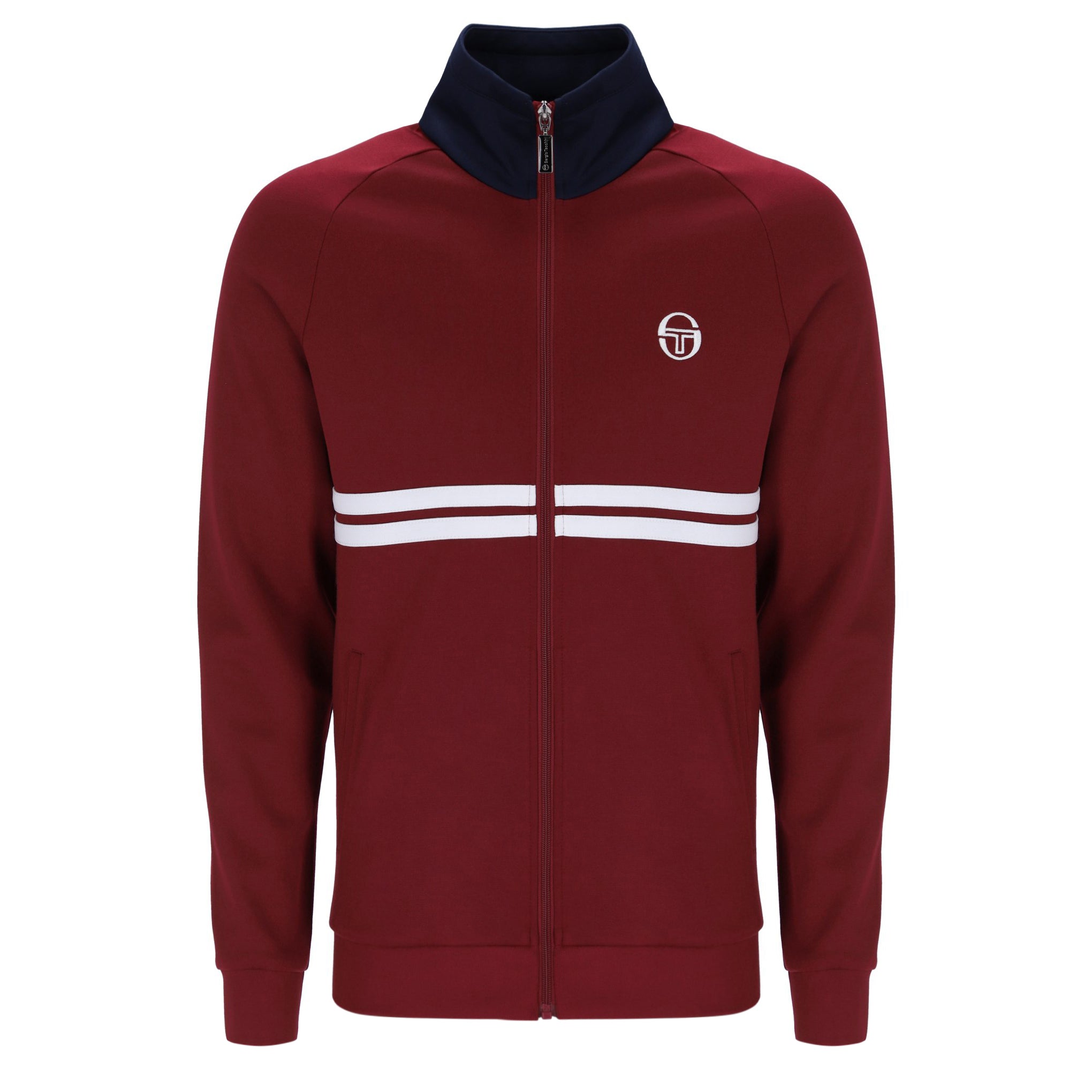 Sergio tacchini tracksuit top claret hot sale and blue