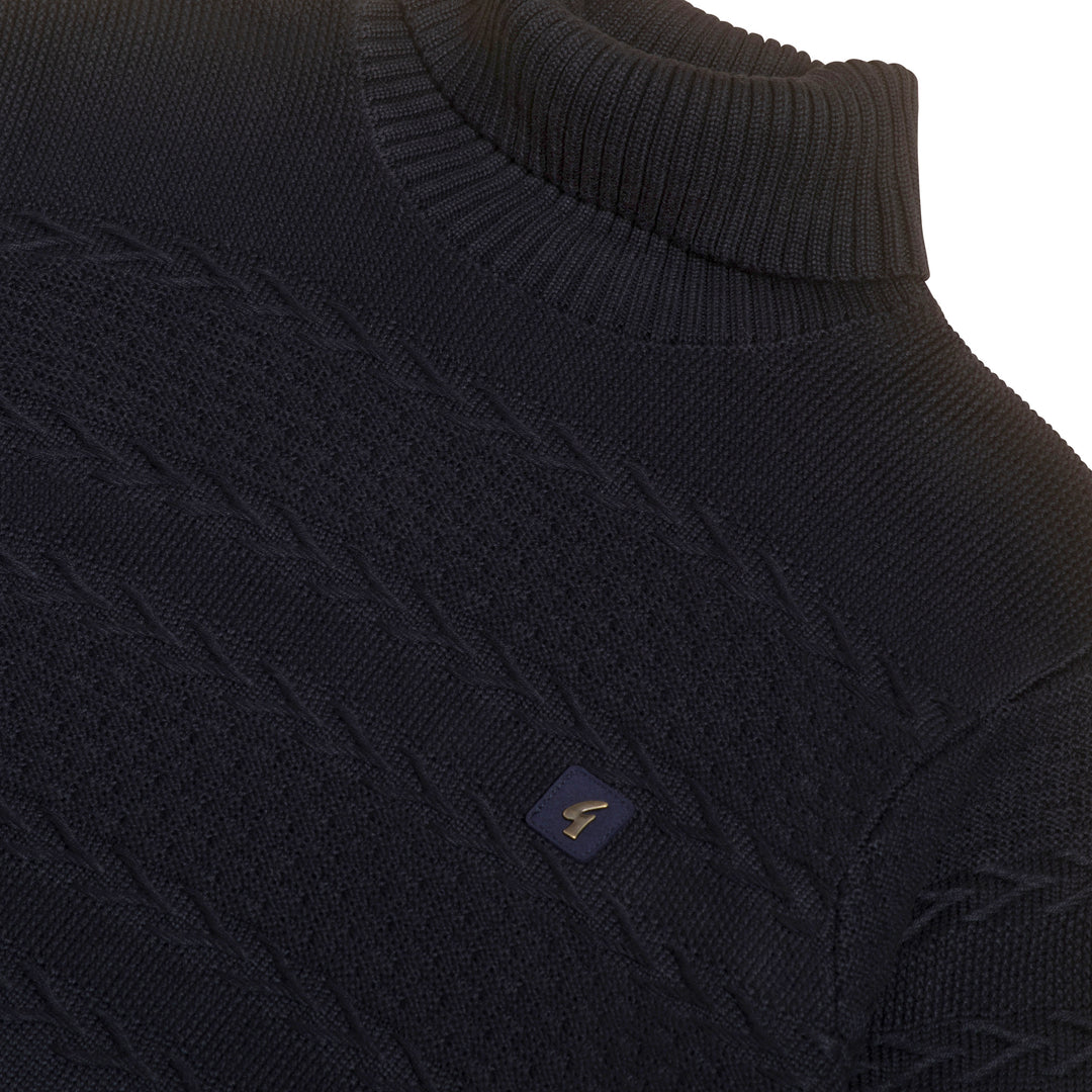 Gabicci Vintage Emilio Knit Roll Neck Navy