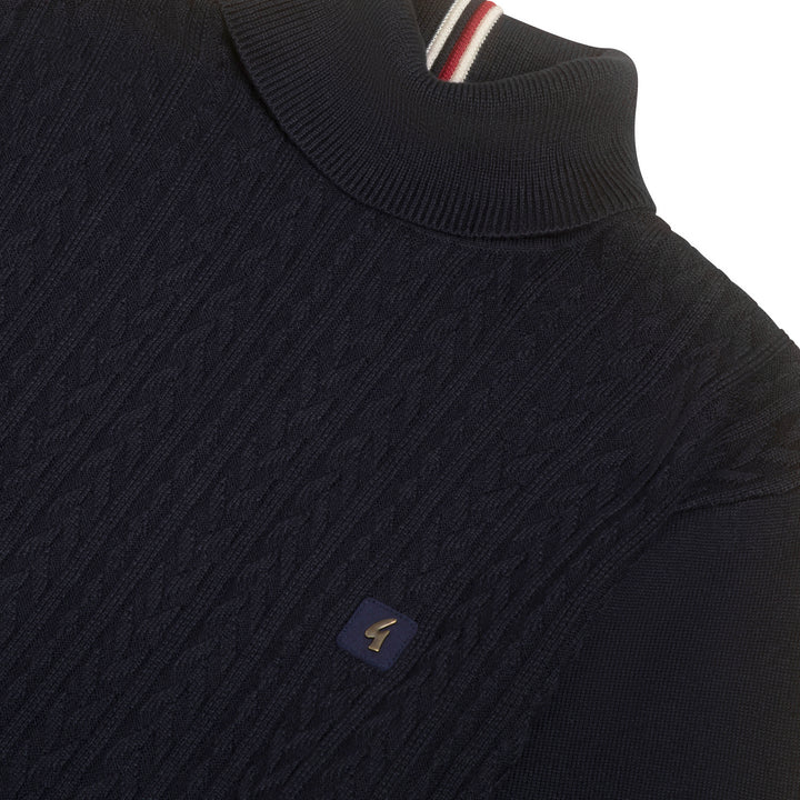 Gabicci Vintage Leonardo Knit Roll Neck Navy