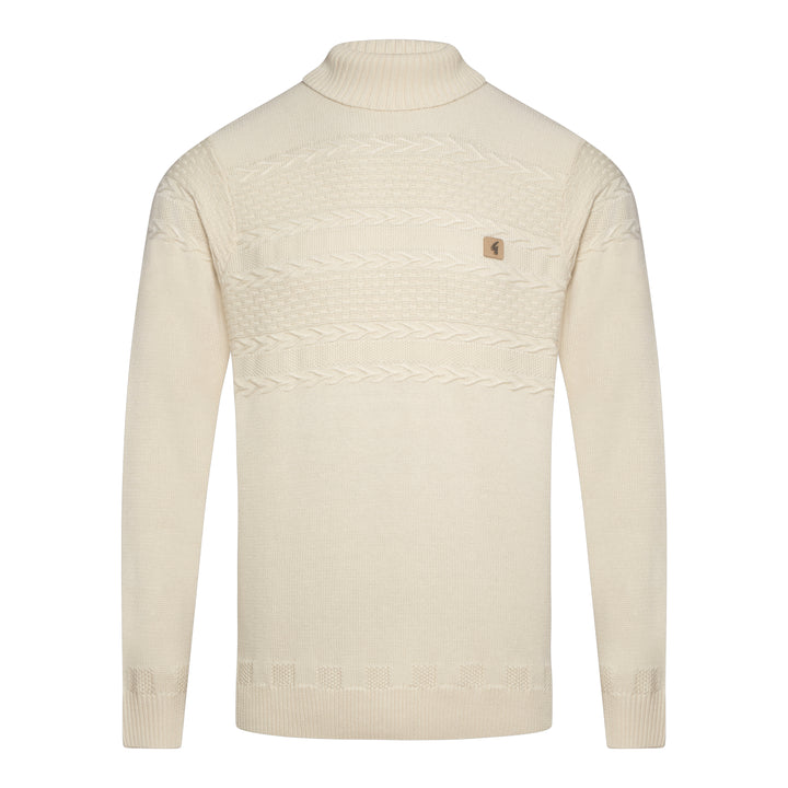 Gabicci Vintage Emilio Knit Roll Neck Cream