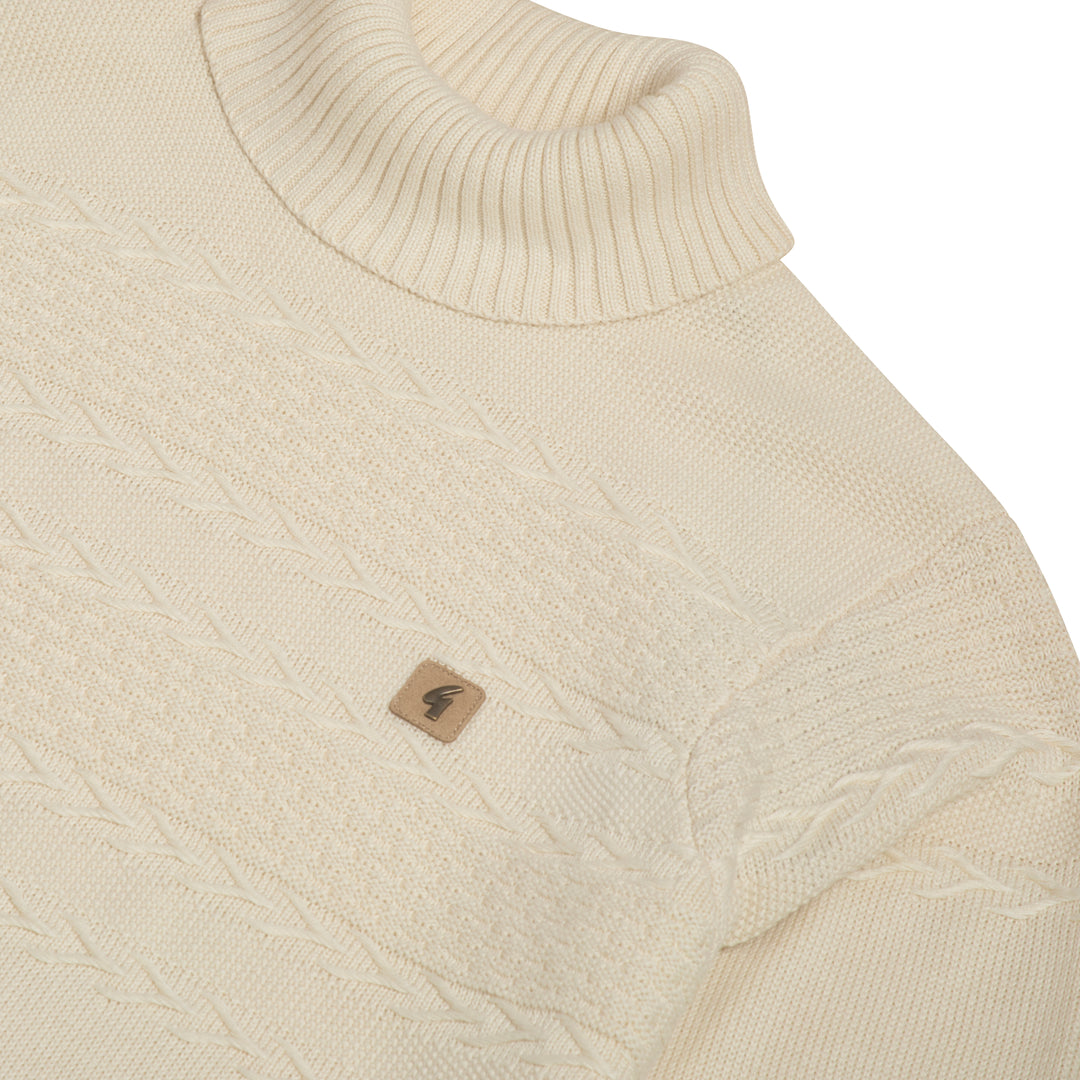 Gabicci Vintage Emilio Knit Roll Neck Cream