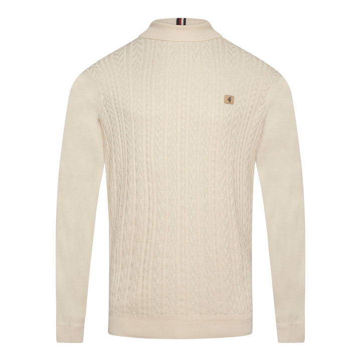 Gabicci Vintage Leonardo Knit Roll Neck Cream