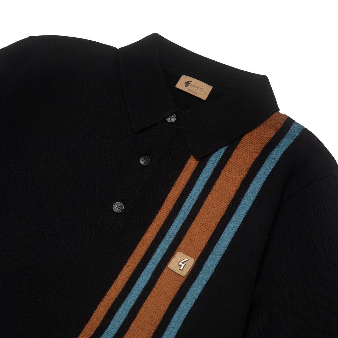 Gabicci Vintage Soda Knit Polo Black