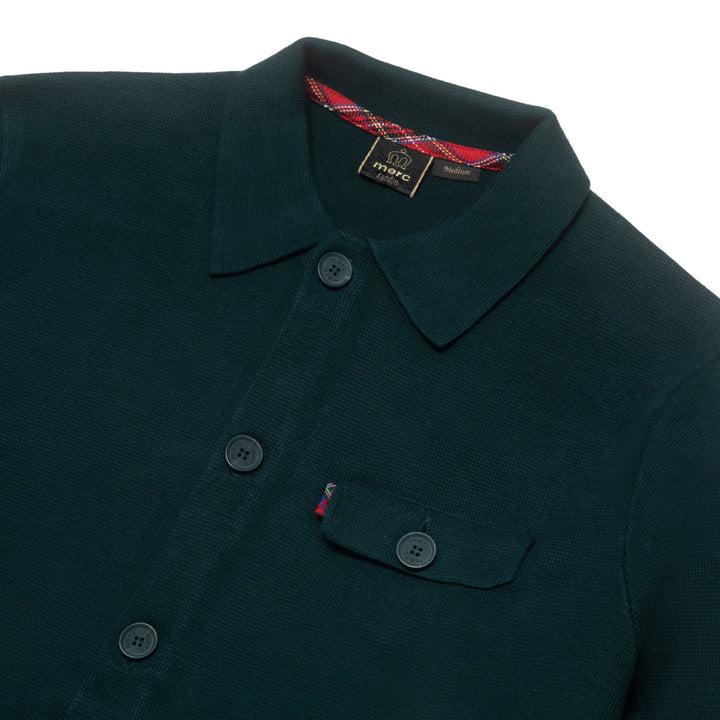 Merc London Rathbone Knit Shirt Green