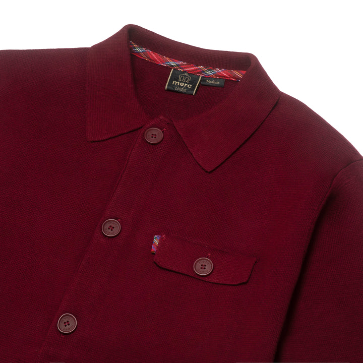 Merc London Rathbone Knit Shirt Wine