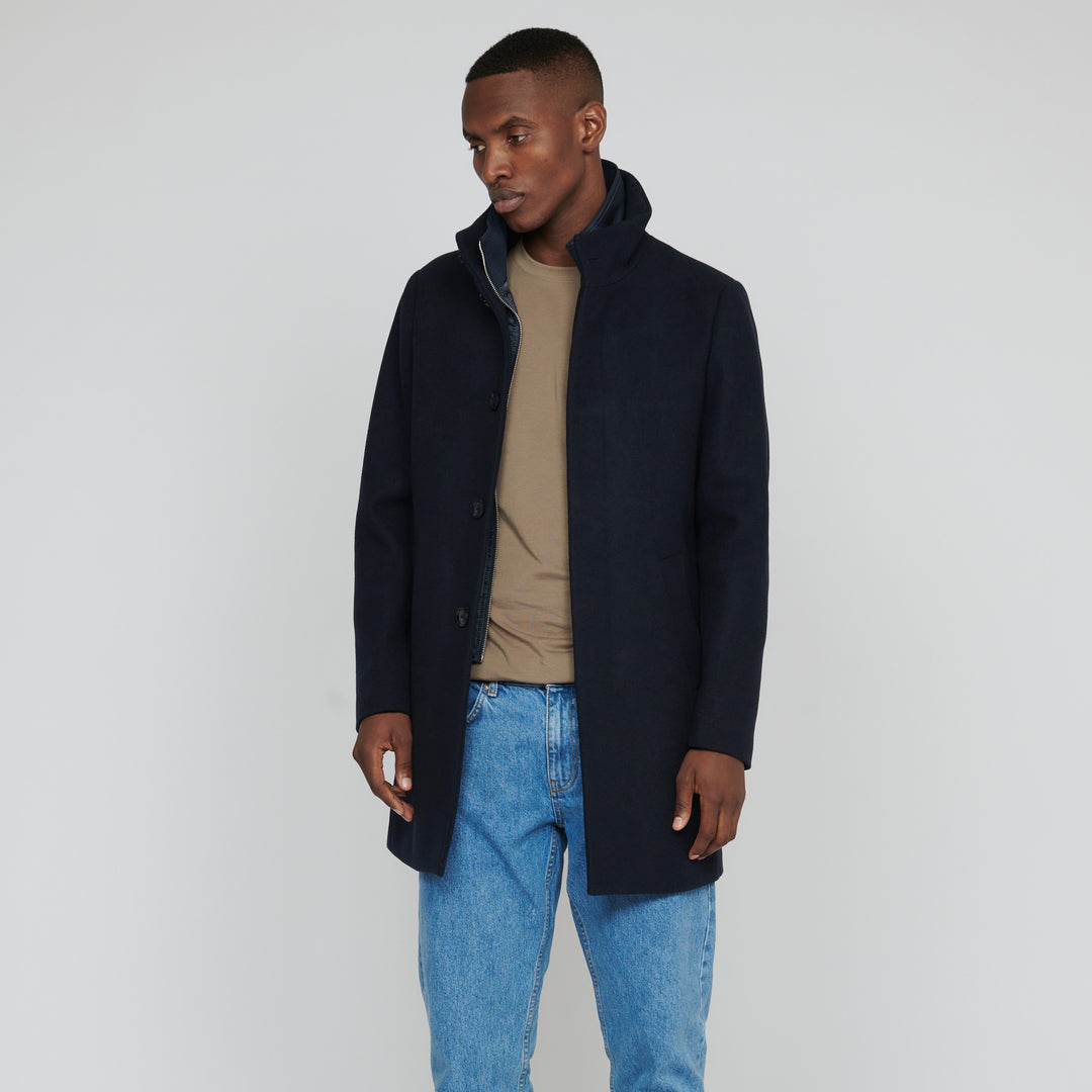 Matinique Harvey Wool Coat Navy