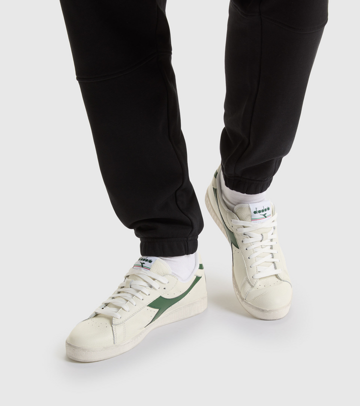 Diadora Game Low Leather Trainers White/Green