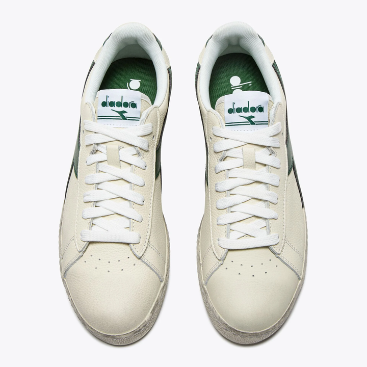 Diadora Game Low Leather Trainers White/Green