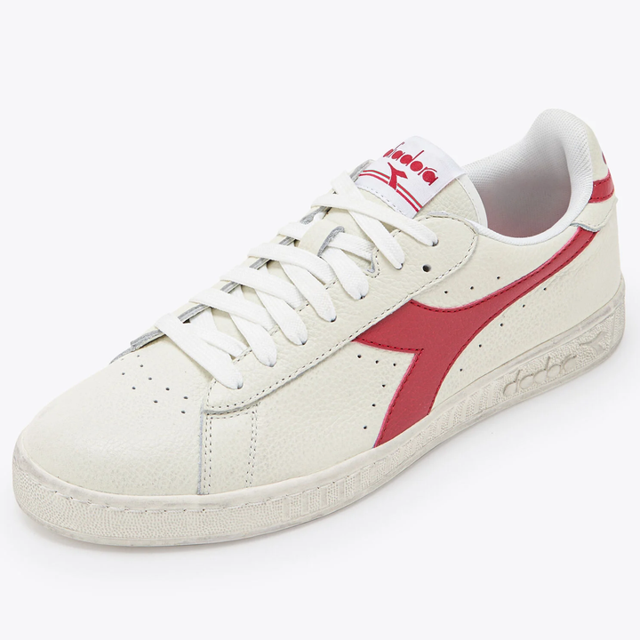 Diadora Game Low Leather Trainers White/Red