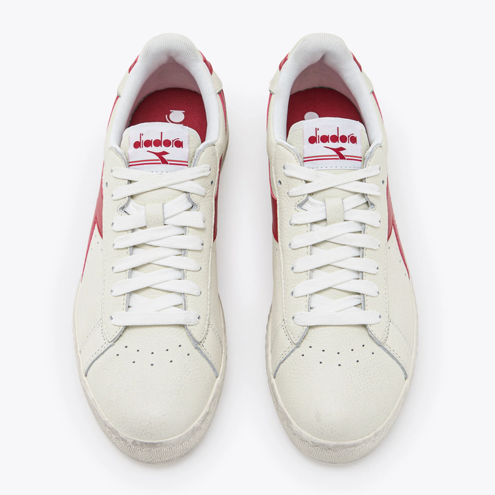 Diadora Game Low Leather Trainers White/Red