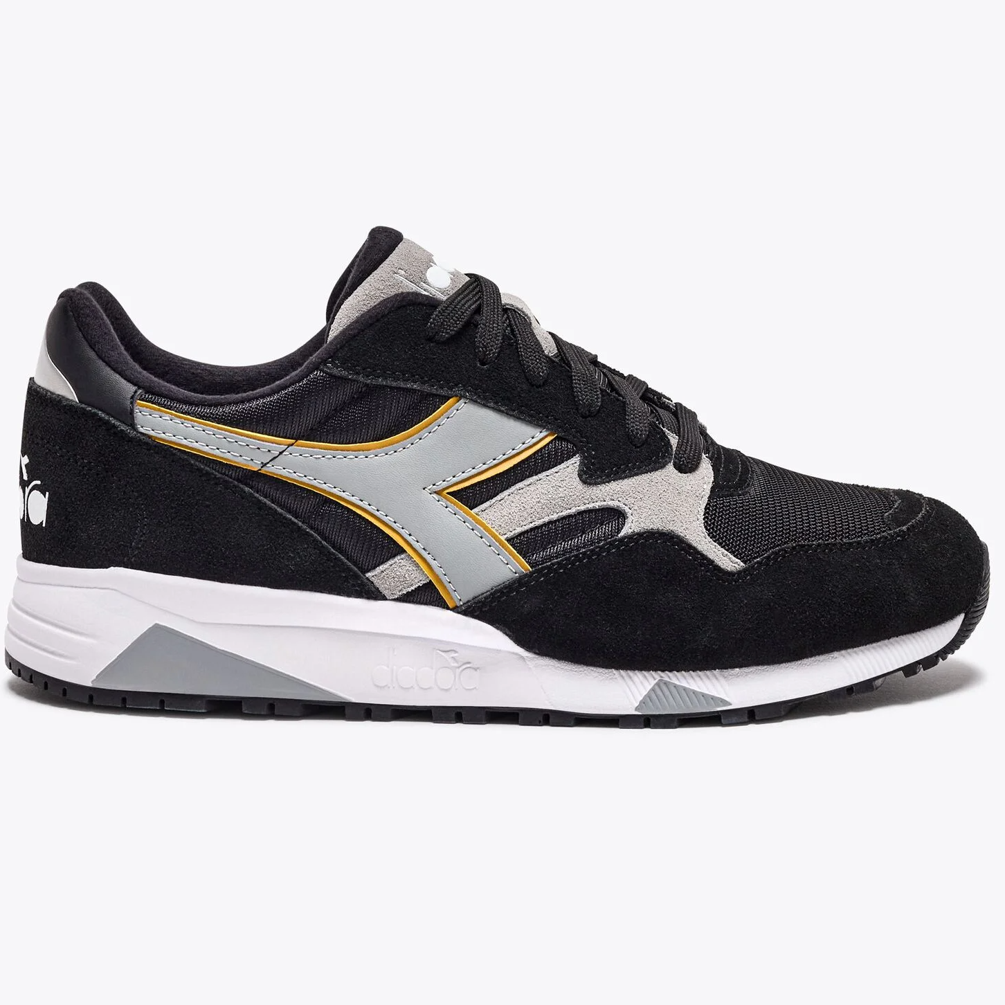 Men's Diadora N902 Suede Trainers - Black & Yellow - Leather - – Urban ...