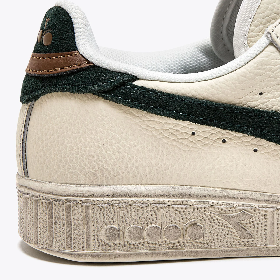 Diadora Game Low Leather Trainers White/Green