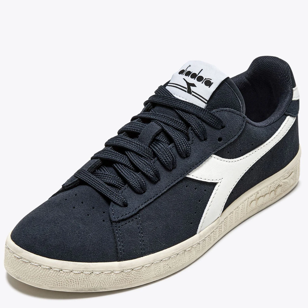 Diadora Game Low Suede Trainers Navy/White