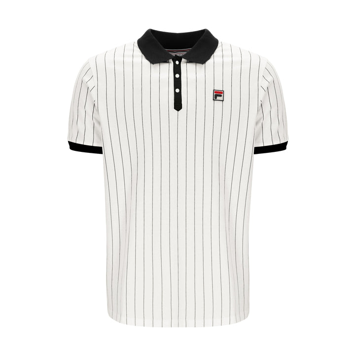 Fila Vintage BB1 Striped Polo Shirt White/Black