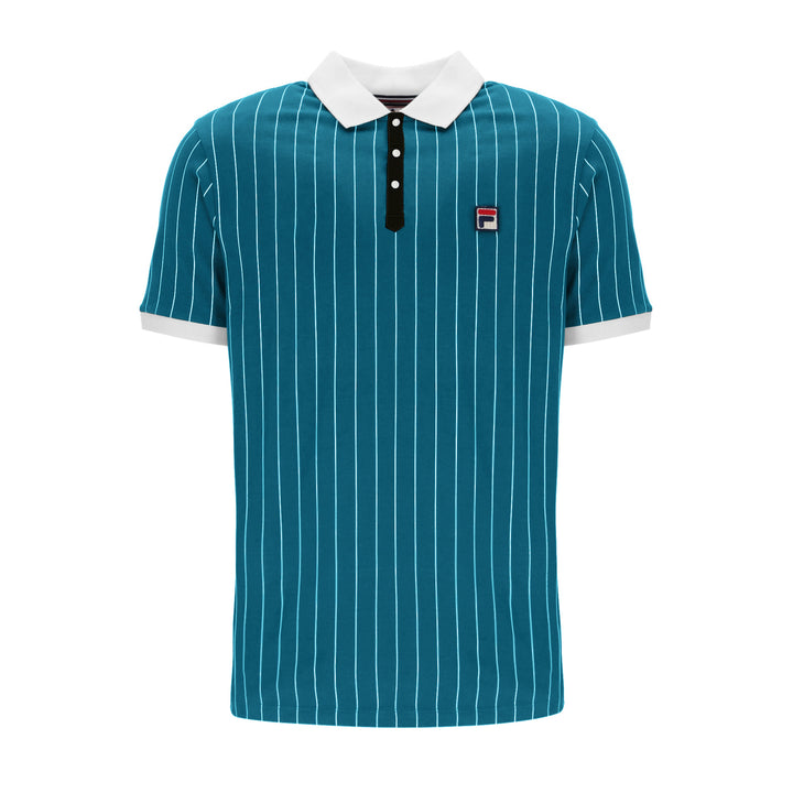 Fila Vintage BB1 Striped Polo Shirt Teal