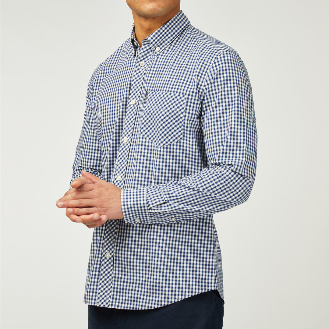 Ben Sherman Gingham Check Shirt Blue/White