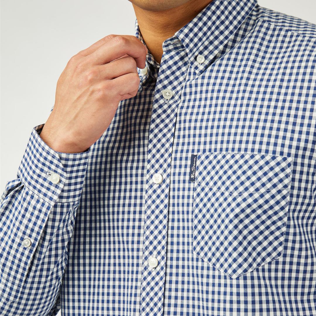 Ben Sherman Gingham Check Shirt Blue/White