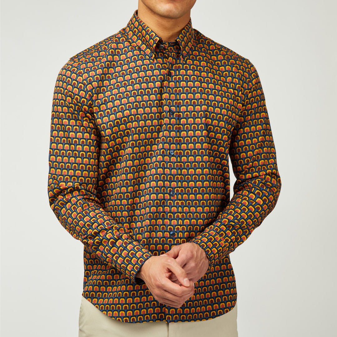 Ben Sherman Retro Pattern Shirt Navy