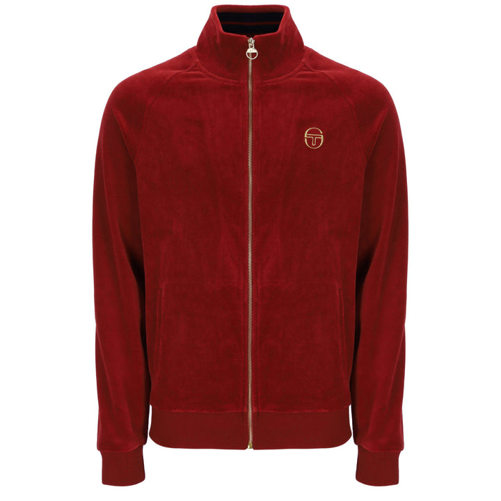 Sergio Tacchini Court Velour Track Top Red/Gold