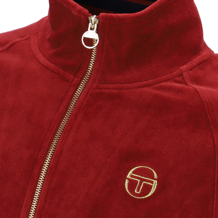 Sergio Tacchini Court Velour Track Top Red/Gold