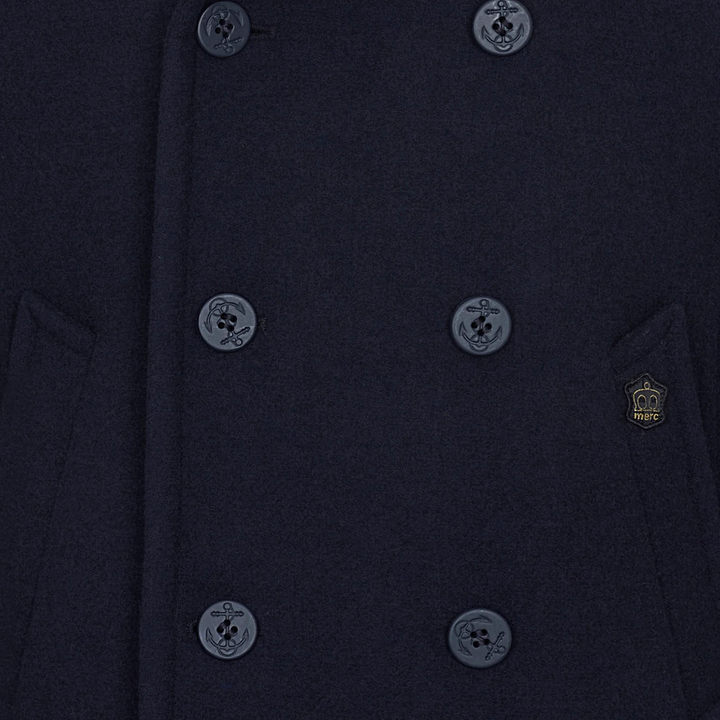 Merc London Doyle Pea Coat Navy