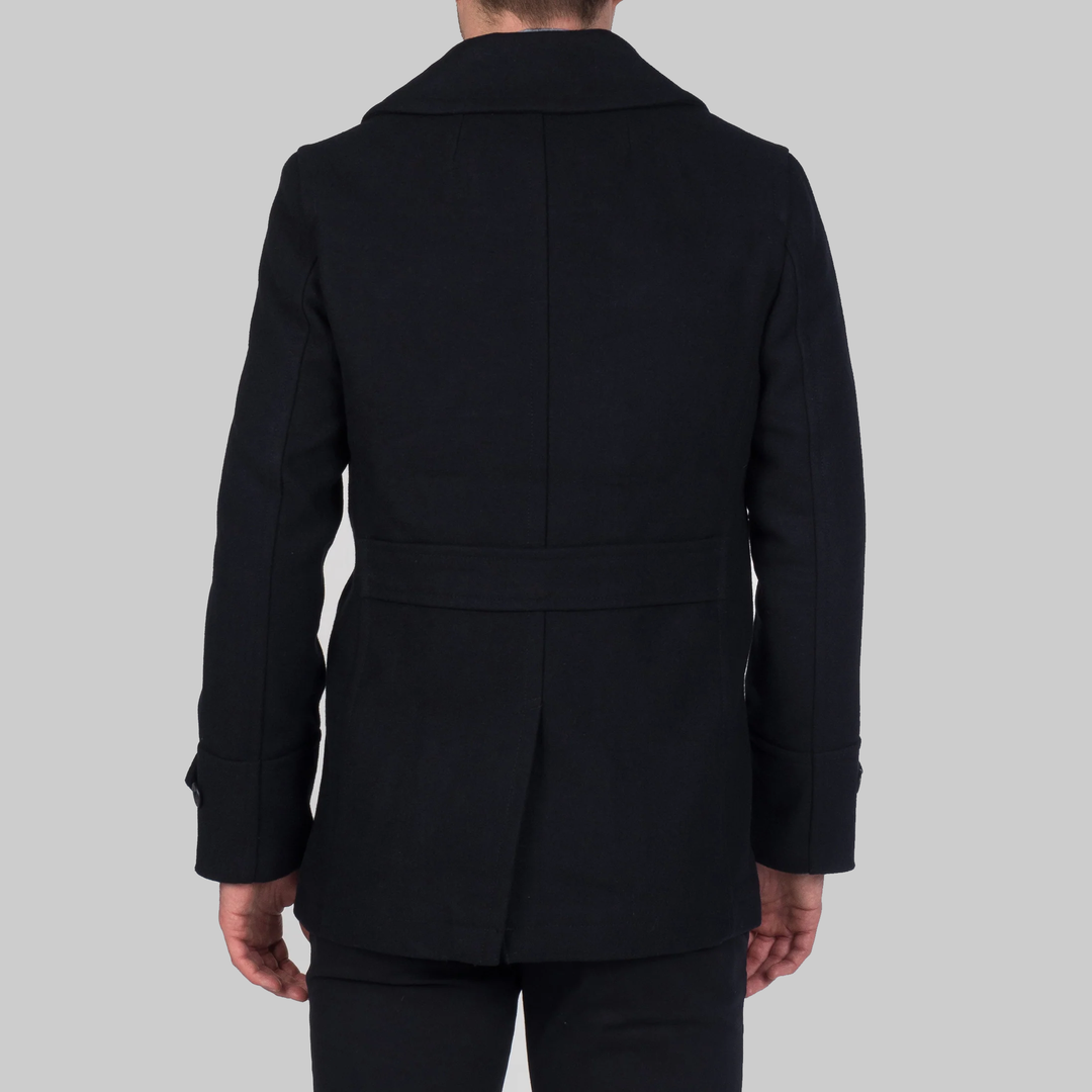 Merc London Doyle Pea Coat Navy