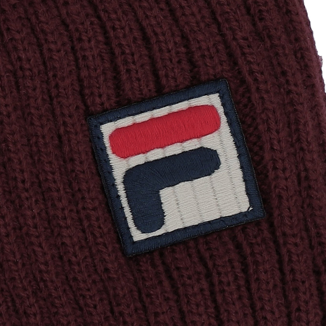 Fila Vintage Finns Beanie Hat Burgundy