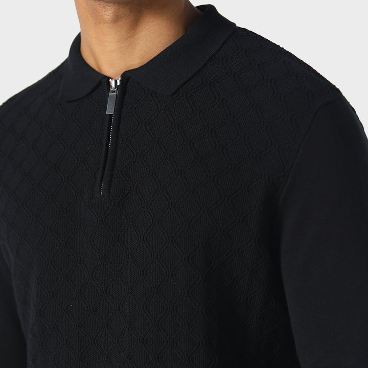 Police Fleetwood Knit Polo Black