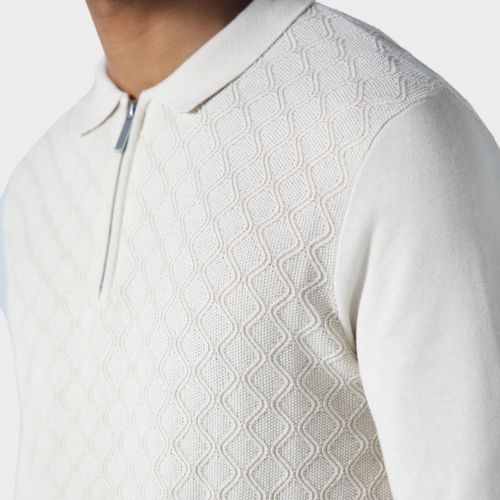 Police Fleetwood Knit Polo Cream