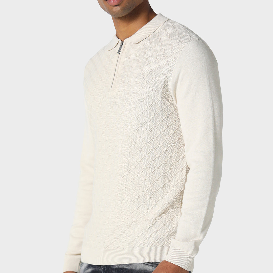 Police Fleetwood Knit Polo Cream