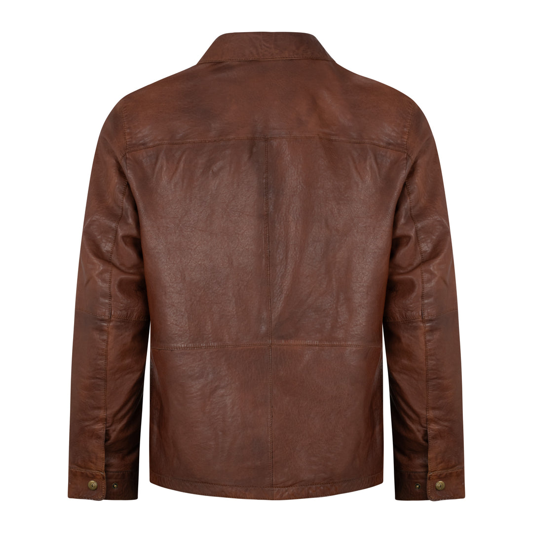 Gabicci Sam Leather Jacket Brown