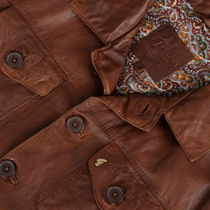 Gabicci Sam Leather Jacket Brown