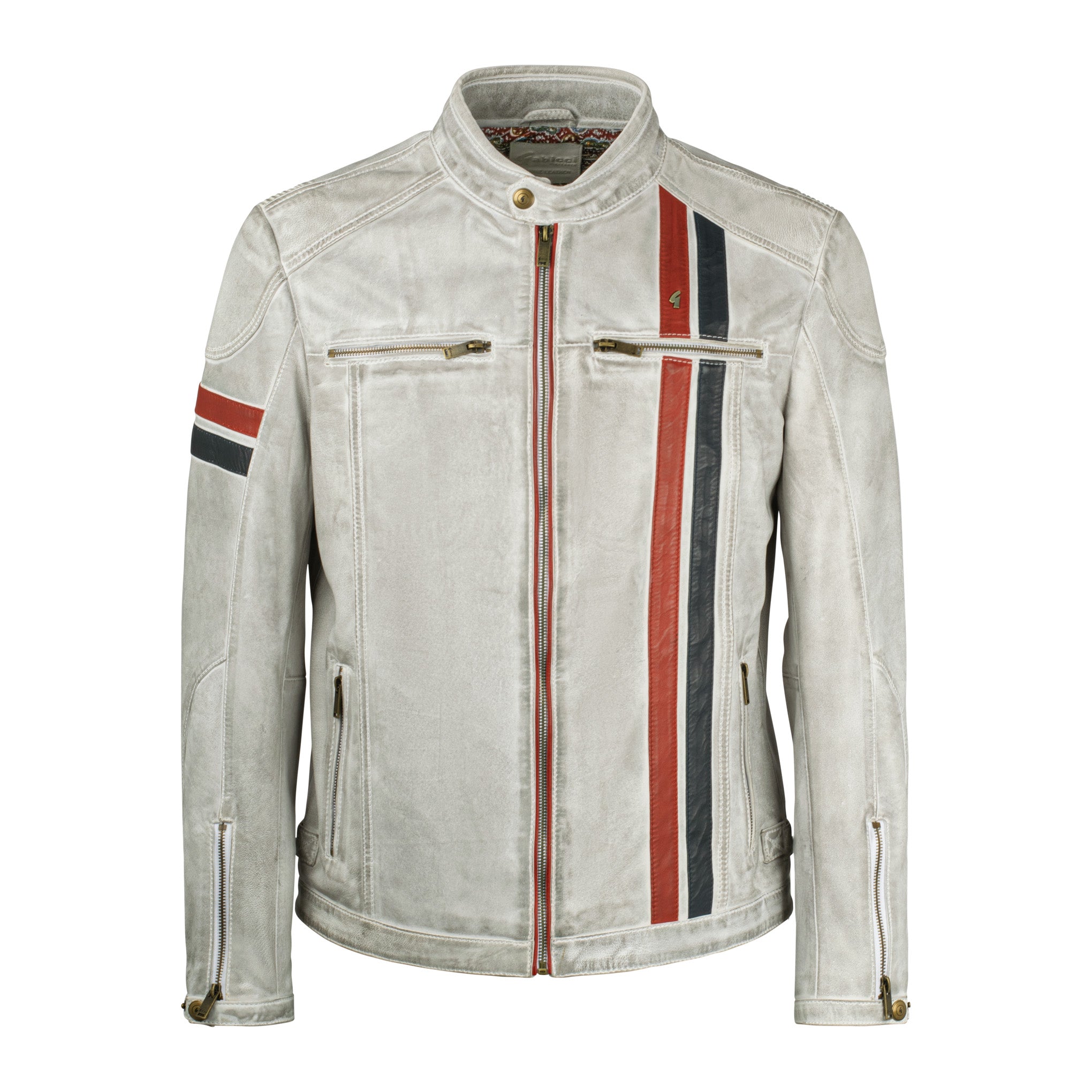 Men's Gabicci Vintage McQueen Leather Jacket - White - Limited Edition ...