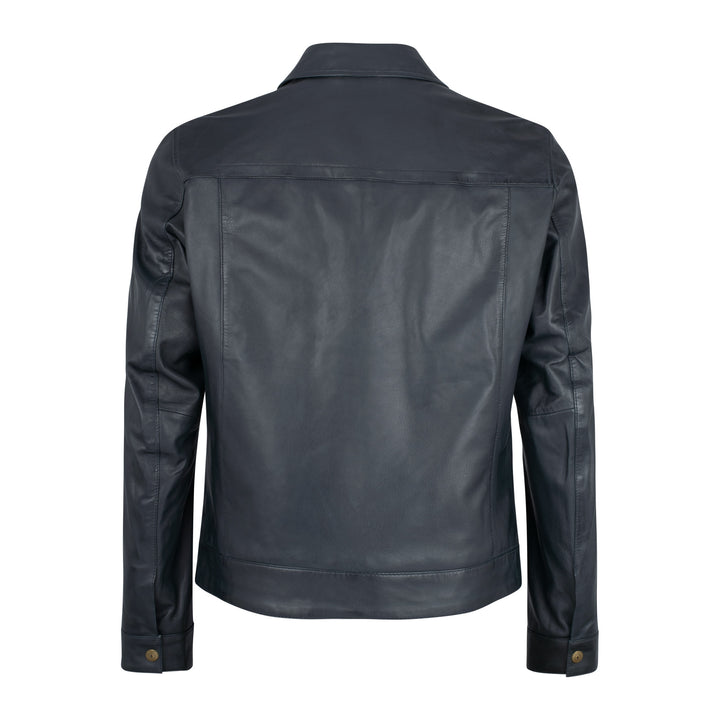 Gabicci Vintage James Leather Jacket Navy