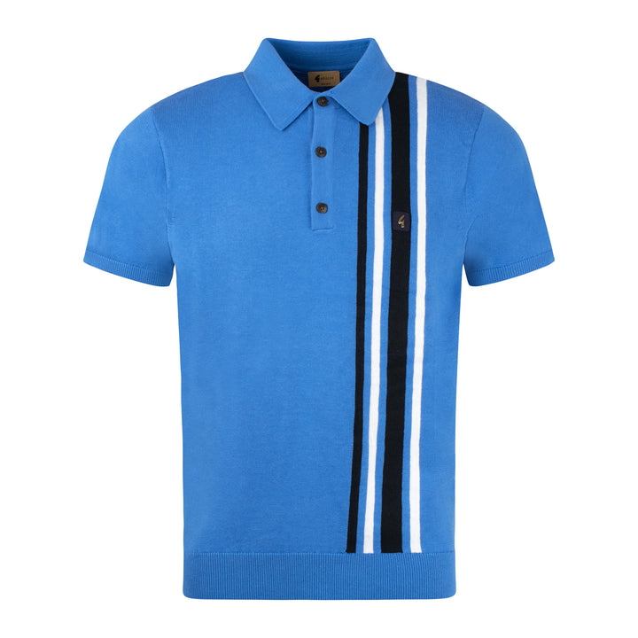 Gabicci Vintage Soda Knit Polo Shirt Blue