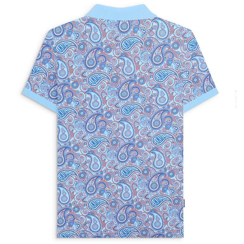 Lambretta Paisley Polo Shirt Sky