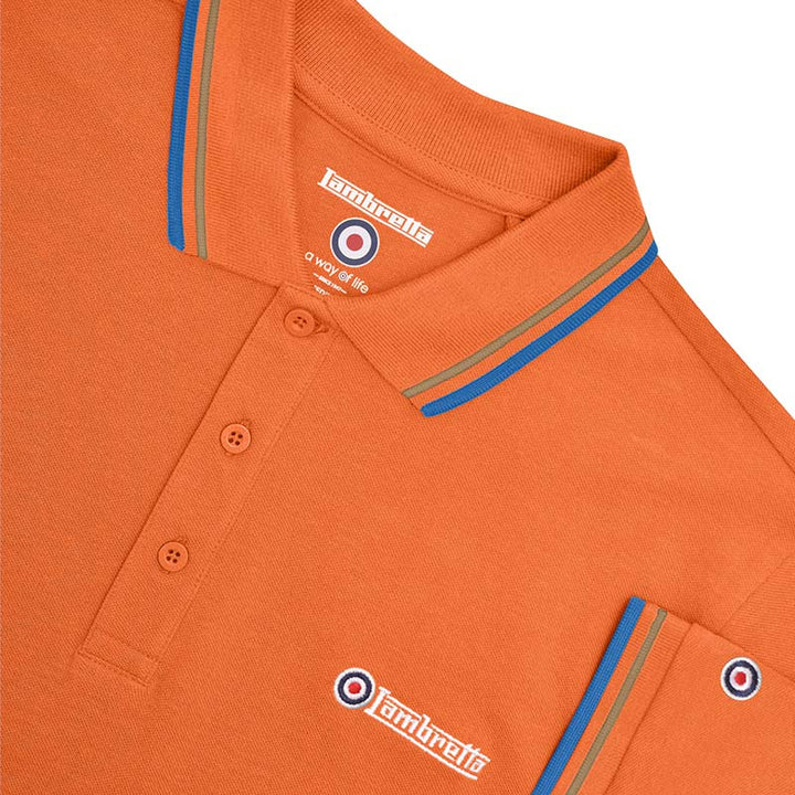 Lambretta Twin Tip Polo Shirt Orange