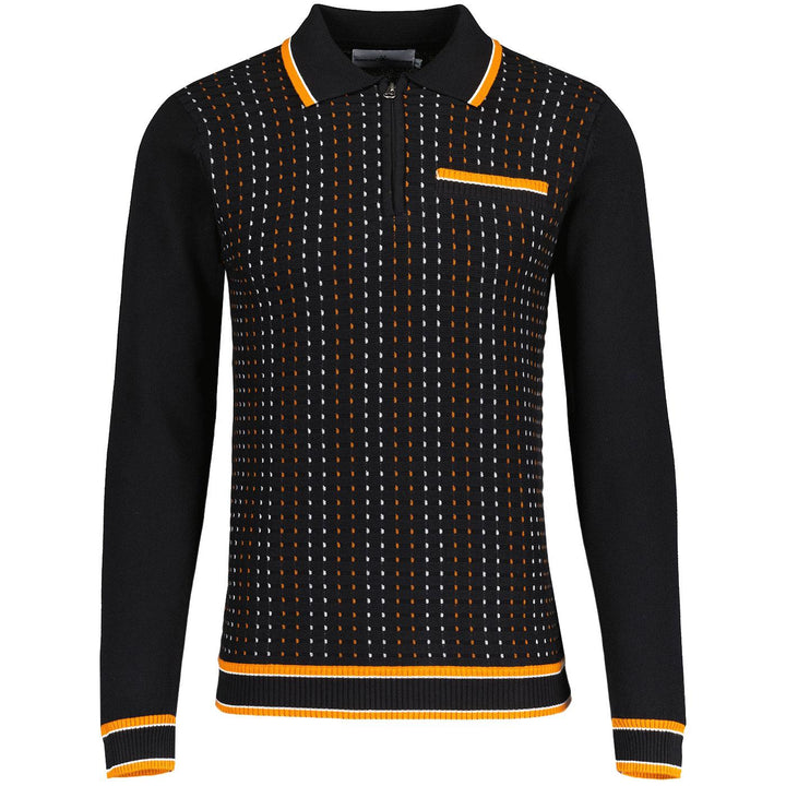 Madcap Coltrane Knit Polo Shirt Black