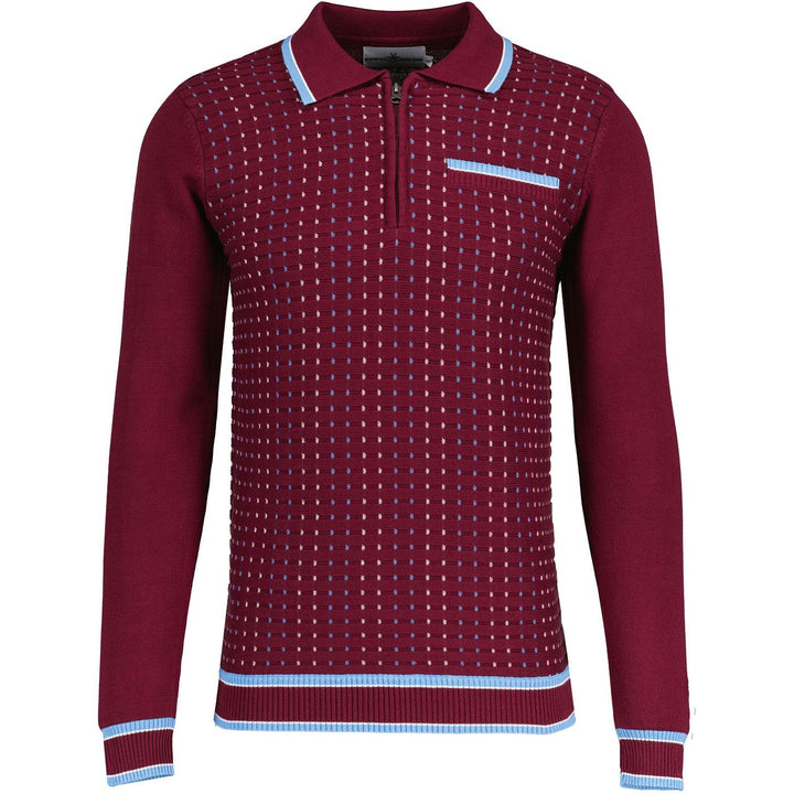 Madcap Coltrane Knit Polo Shirt Claret