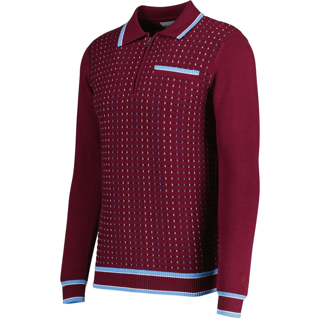 Madcap Coltrane Knit Polo Shirt Claret