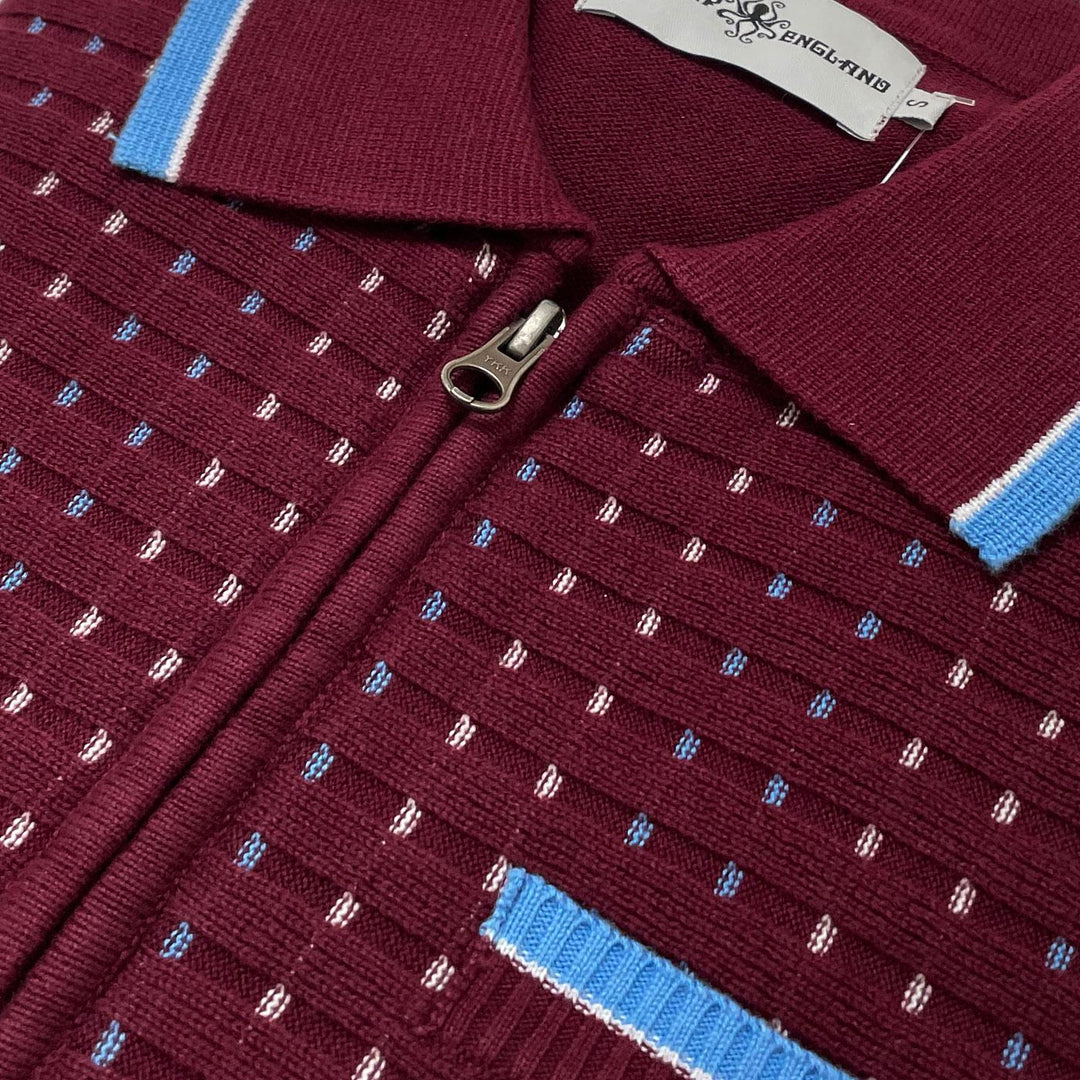 Madcap Coltrane Knit Polo Shirt Claret