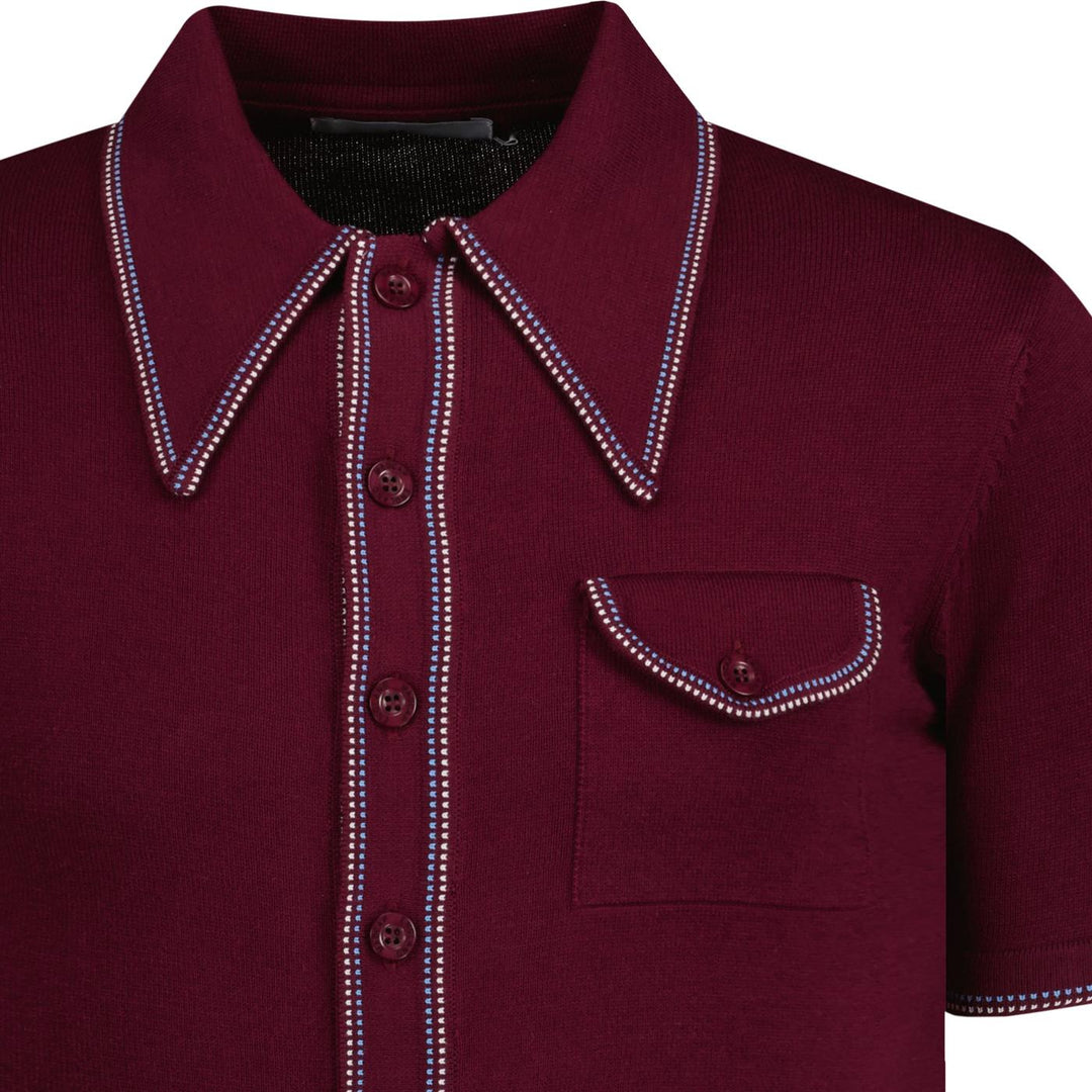 Madcap Crawdaddy Knit Polo Shirt Claret