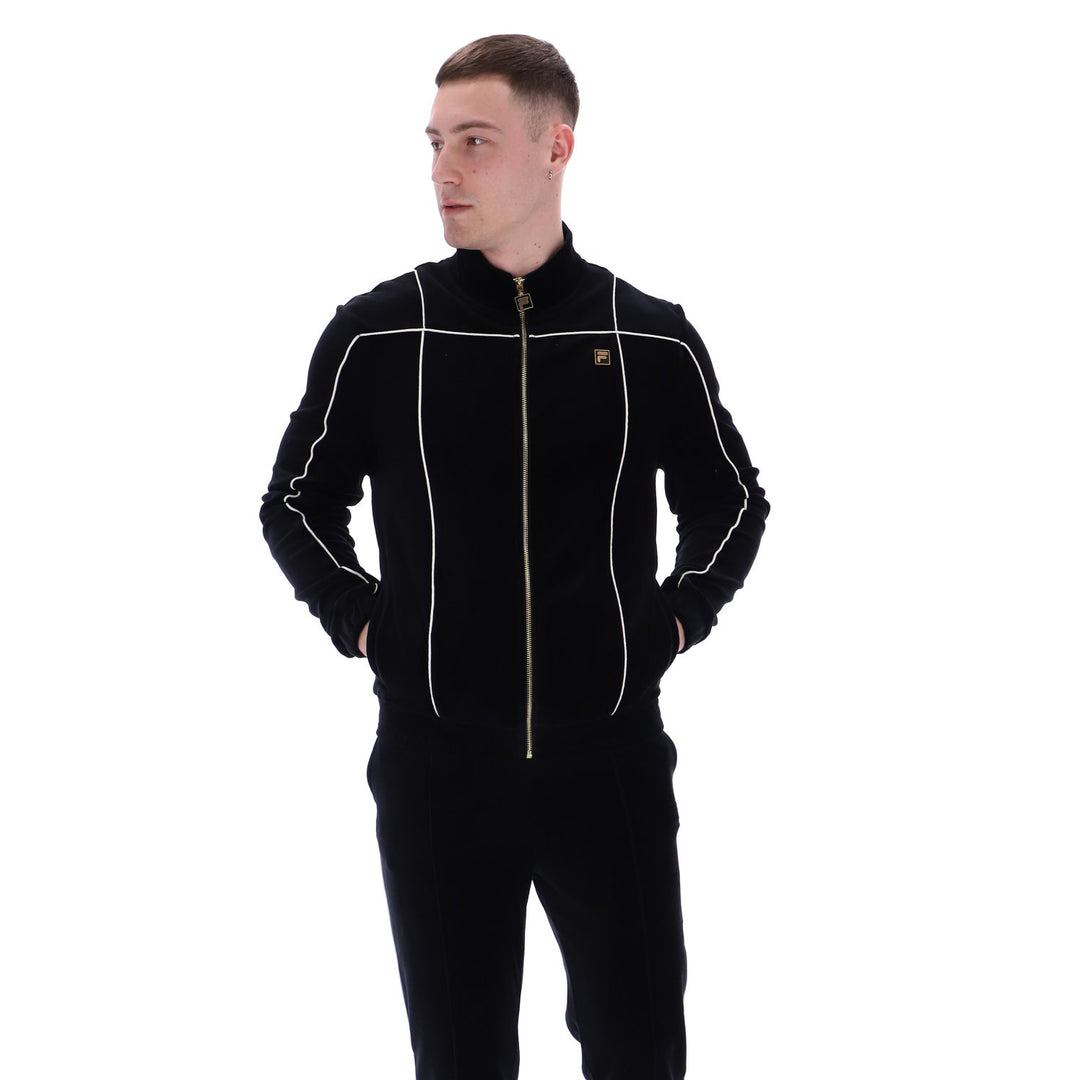 Fila Gold Nichols Velour Track Top Black