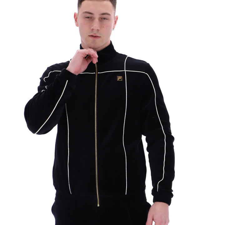 Fila Gold Nichols Velour Track Top Black