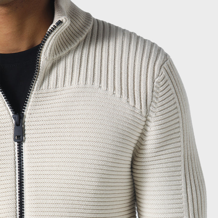 Police Orkney Knit Jacket Cream