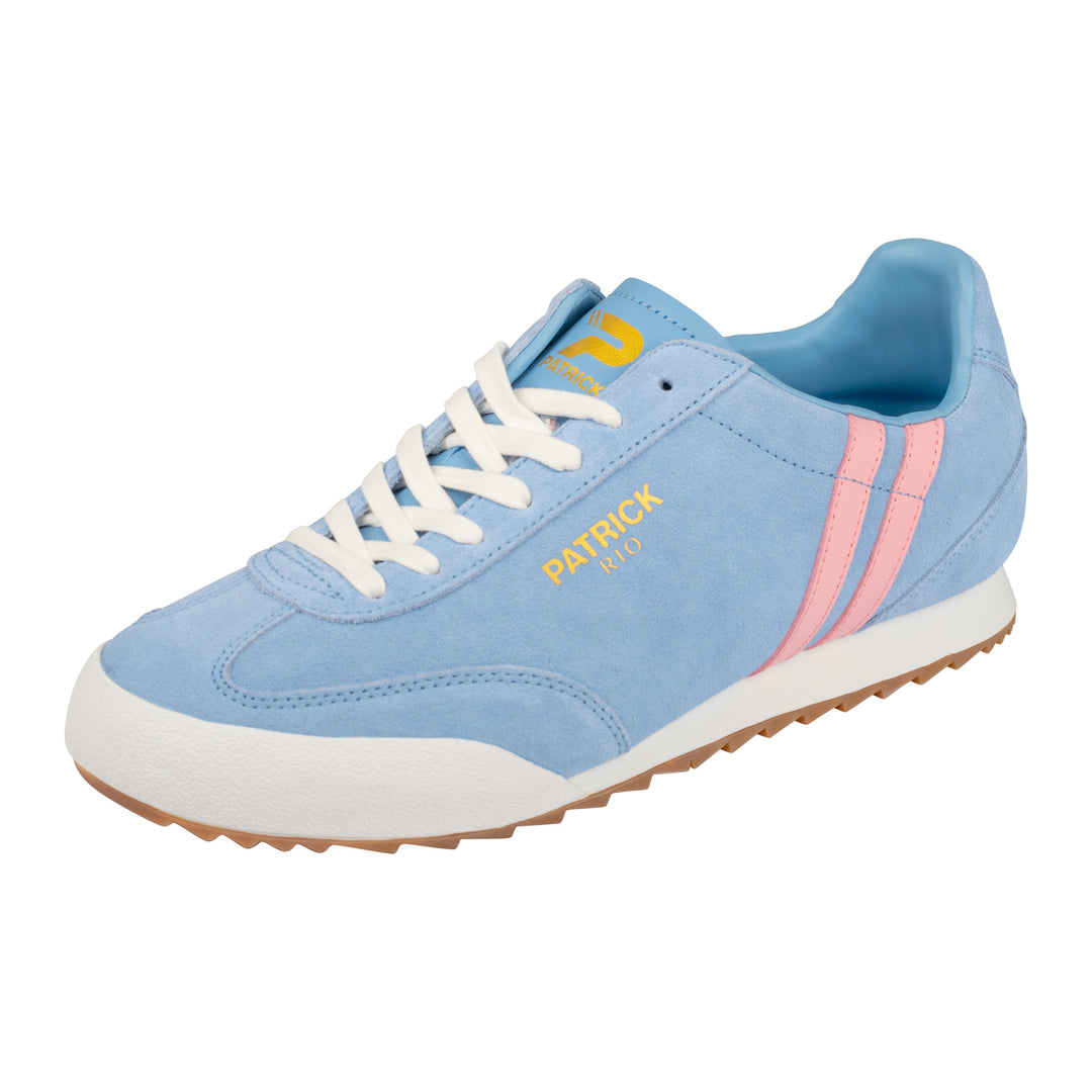 Patrick Rio Suede Trainers Sky/Pink