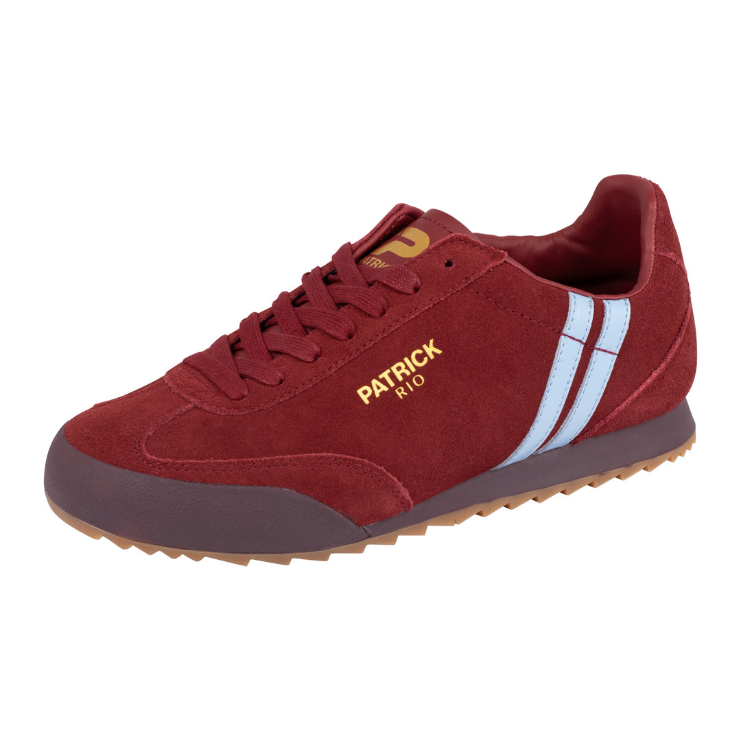 Patrick Rio Suede Trainers Claret/Blue