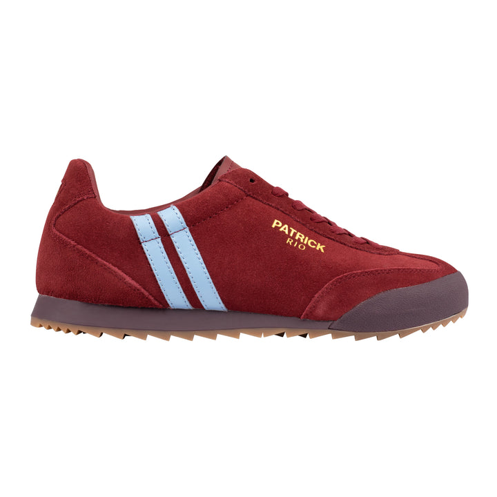 Patrick Rio Suede Trainers Claret/Blue