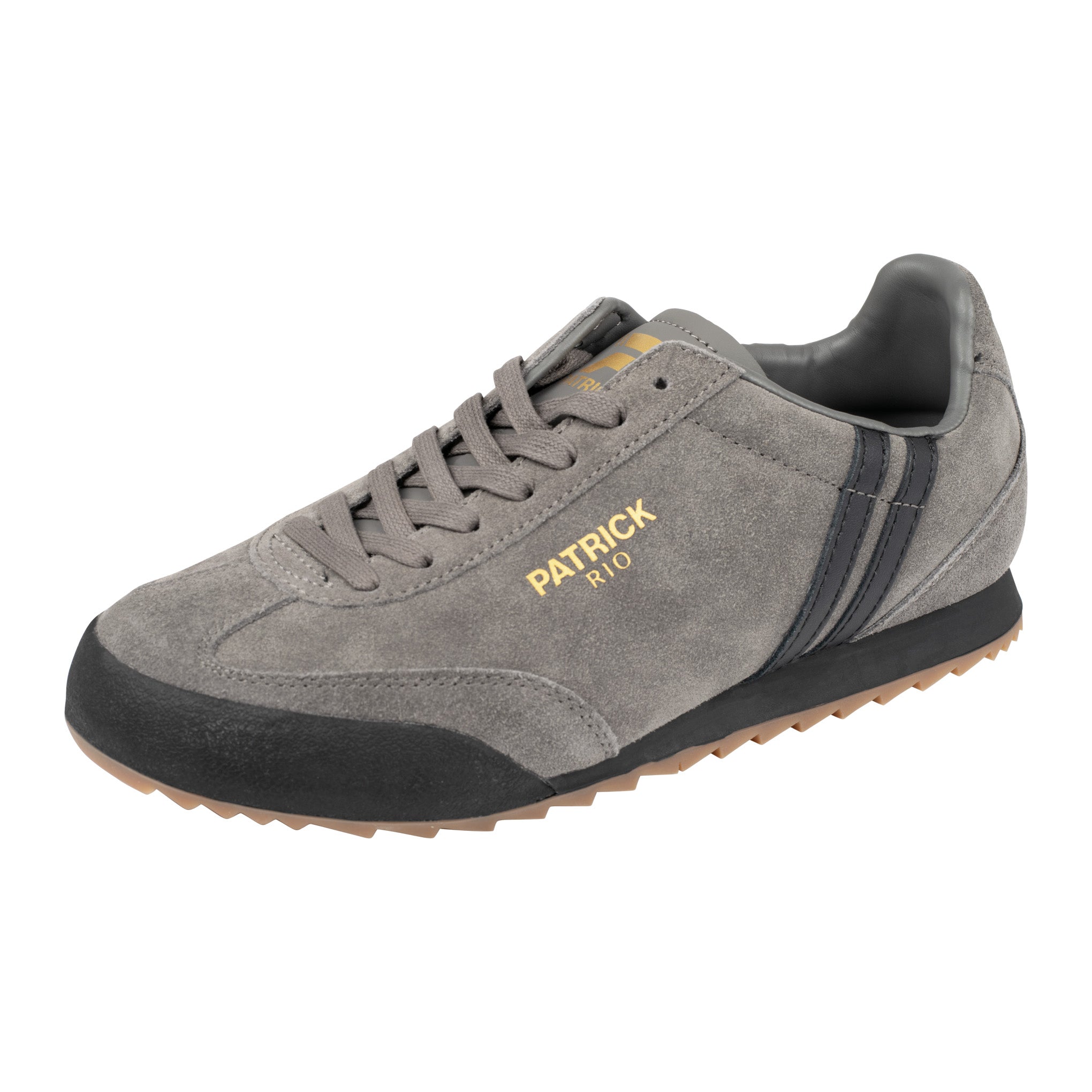 Patrick Rio 80s Casual Trainers Grey Black Suede Men s Urban Menswear