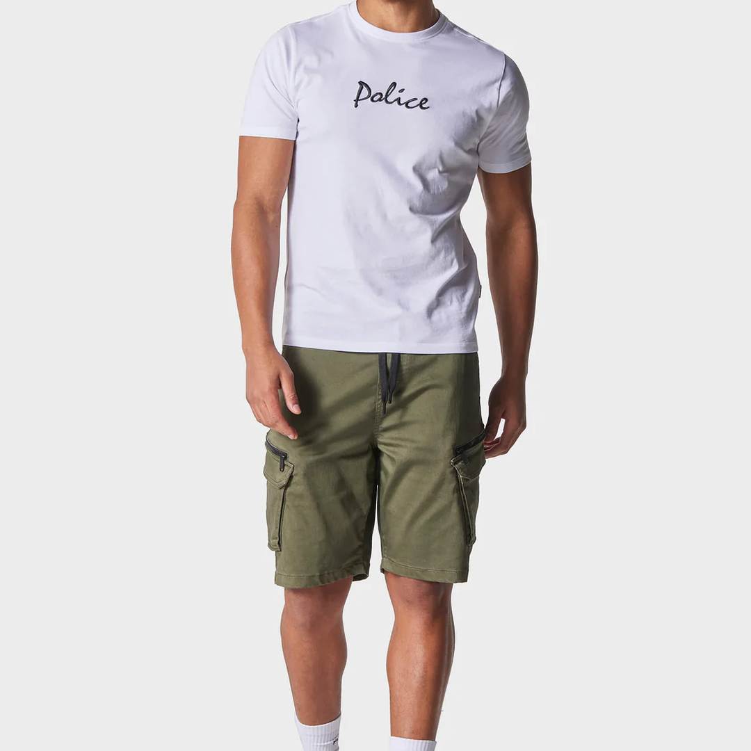 Police Doust Cargo Shorts Khaki